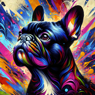 French Bulldog Black Acrylic Print   Colourful Jigsaw Puzzle