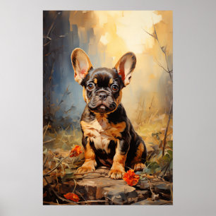 French Bulldog black and tan puppy  Poster