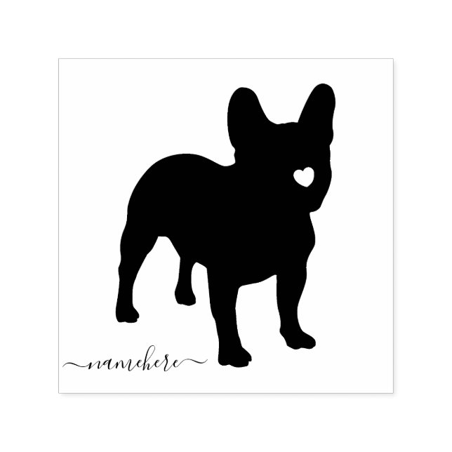 French Bulldog Black Logo Pet Business Self-inking Stamp (Design)