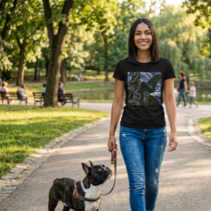 French Bulldog Black Neon Art T-Shirt