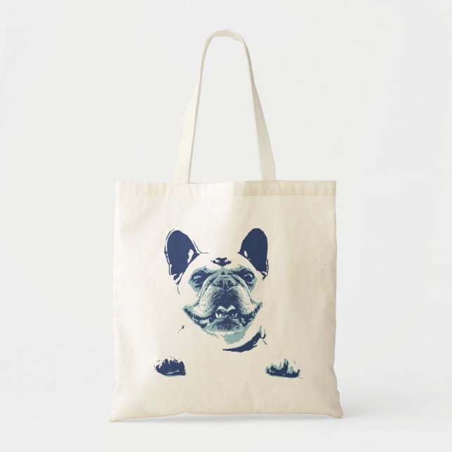 French Bulldog Blue Graphics Tote Bag (Front)
