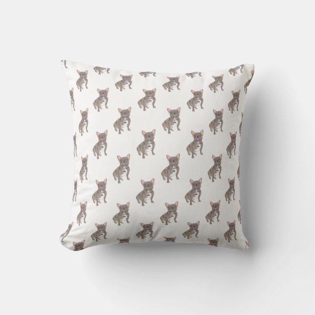 French Bulldog (Blue Grey Silver Chocolate Lilac) Cushion (Front)