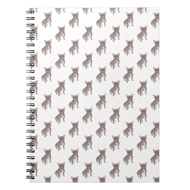 French Bulldog (Blue Grey Silver Chocolate Lilac) Notebook (Front)