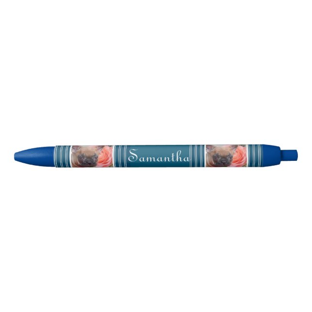 French Bulldog Blue personalised pen (Front)