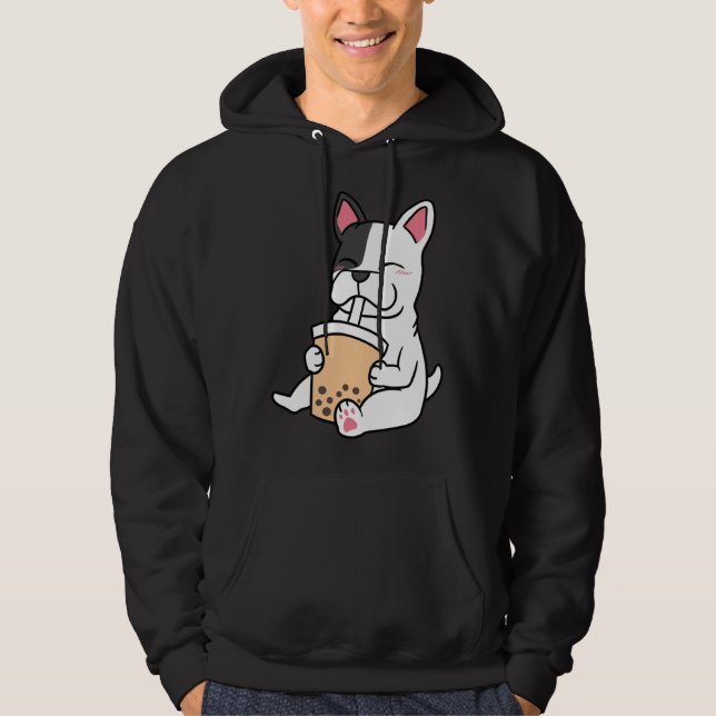 French Bulldog Boba Milk Tea Bubble Tea JT Hoodie (Front)