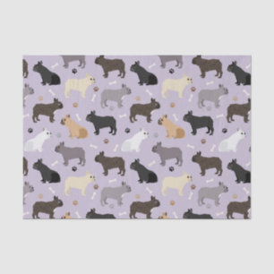 French Bulldog Bones and Paws Purple Tissue Paper