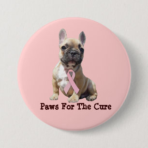 French Bulldog Breast Cancer Button