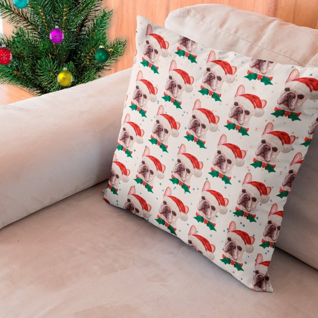 French Bulldog Breed Christmas Dog Pattern Cushion (Creator Uploaded)