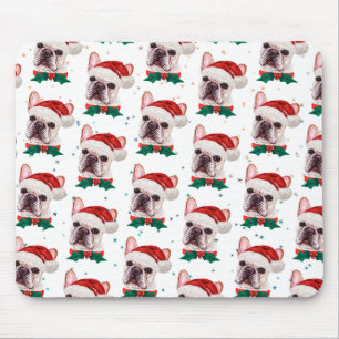 French Bulldog Breed Christmas Dog Pattern Mouse Pad