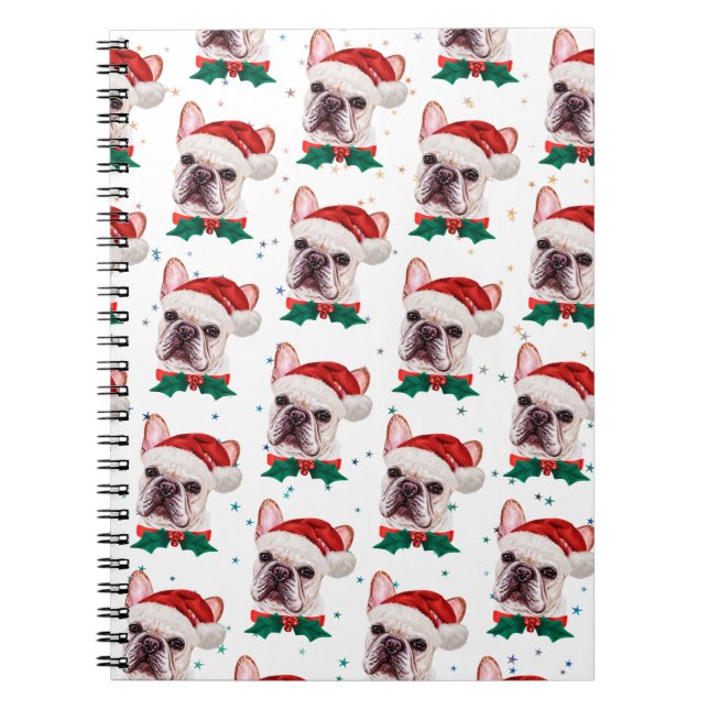 French Bulldog Breed Christmas Dog Pattern Notebook (Front)