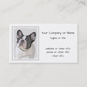French Bulldog (Brindle Pied) Painting - Dog Art Business Card