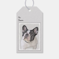 French Bulldog (Brindle Pied) Painting - Dog Art