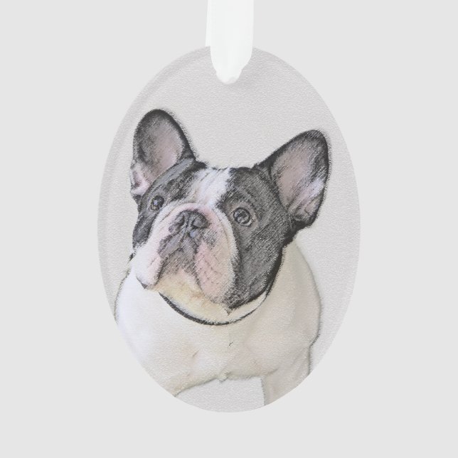 French Bulldog (Brindle Pied) Painting - Dog Art Ornament (Back)