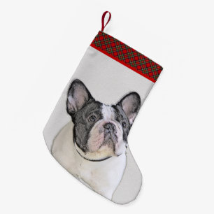 French Bulldog (Brindle Pied) Painting - Dog Art Small Christmas Stocking