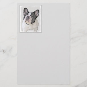 French Bulldog (Brindle Pied) Painting - Dog Art Stationery