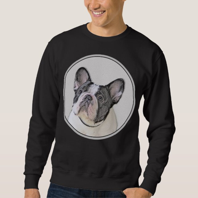 French Bulldog (Brindle Pied) Painting - Dog Art Sweatshirt (Front)