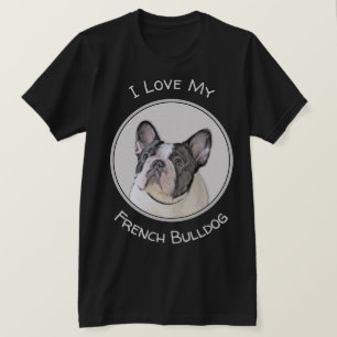French Bulldog (Brindle Pied) Painting - Dog Art T-Shirt