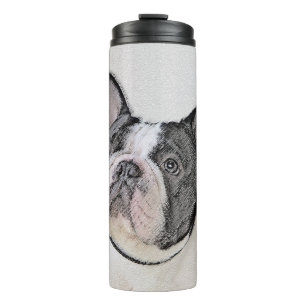 French Bulldog (Brindle Pied) Painting - Dog Art Thermal Tumbler