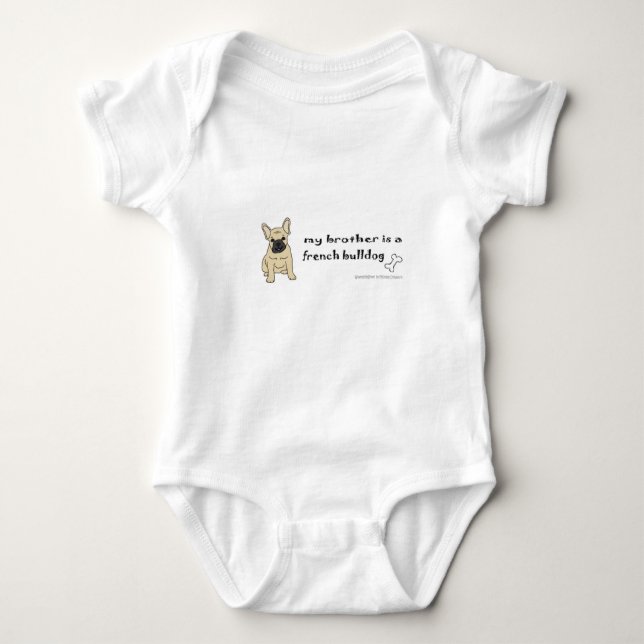 french bulldog brother baby bodysuit (Front)