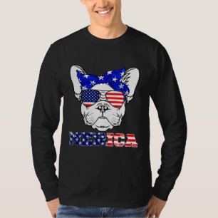 French Bulldog Bulldog Merica America Flag T-Shirt