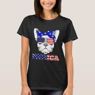 French Bulldog Bulldog Merica America Flag T-Shirt