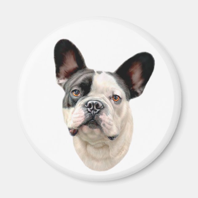 French Bulldog BW Bust Magnet (Front)
