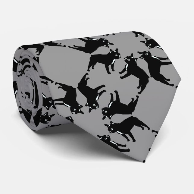 French Bulldog bw Tie (Rolled)