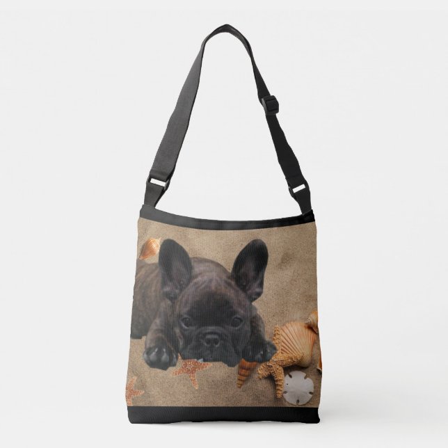 French Bulldog by the Sea Crossbody Bag (Front)