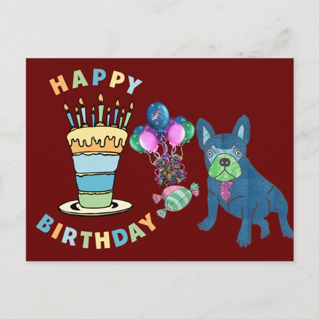 French Bulldog candles Postcard (Front)