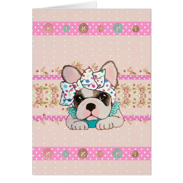 French Bulldog Card (Blank) (Front)