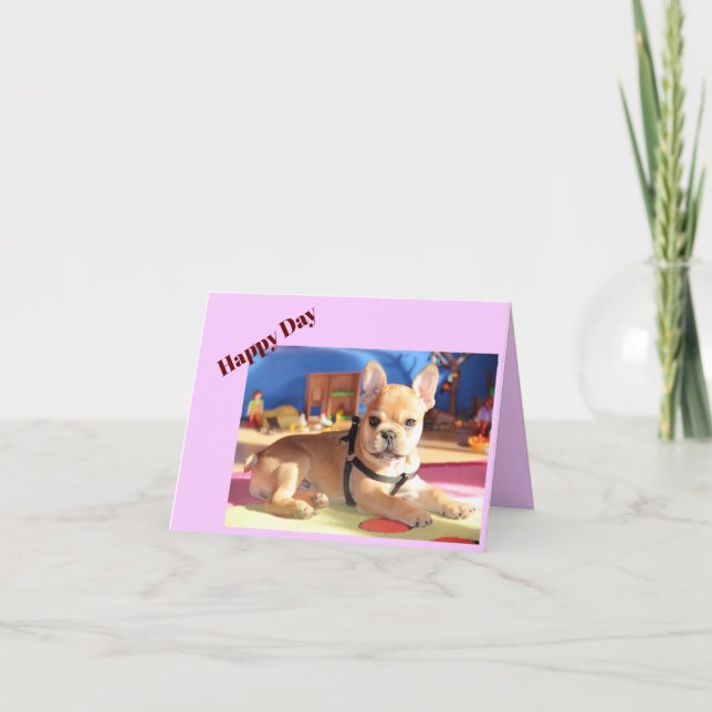 French Bulldog Card on pillows (Front)
