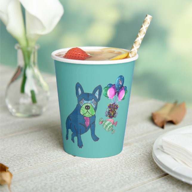 French Bulldog Cartoon French Bulldog Paper Cups (Insitu)