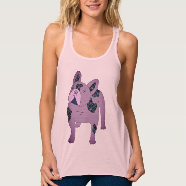French Bulldog Cartoon French Bulldog Singlet (Front)