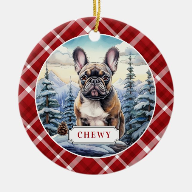 French Bulldog Ceramic Circle Ornament (Front)