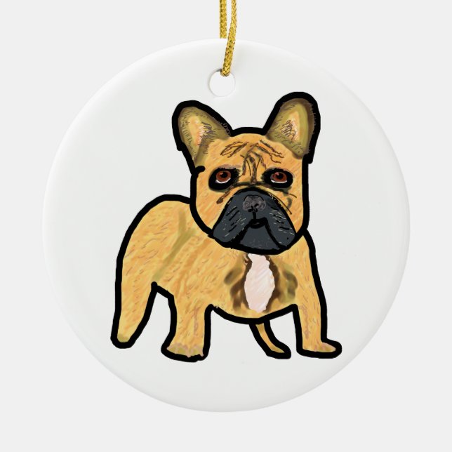 French Bulldog Ceramic Tree Decoration (Front)
