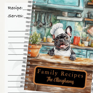 French Bulldog Chef Spiral Recipe Book