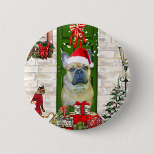 French Bulldog Christmas 6 Cm Round Badge