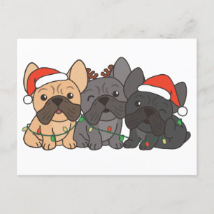 French Bulldog Christmas Animals Cute Dogs Holiday Postcard
