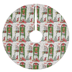 French Bulldog Christmas Brushed Polyester Tree Skirt