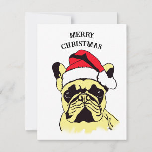 French Bulldog Christmas Cartoon Card