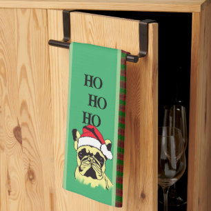 French Bulldog Christmas Cartoon Kitchen Towels