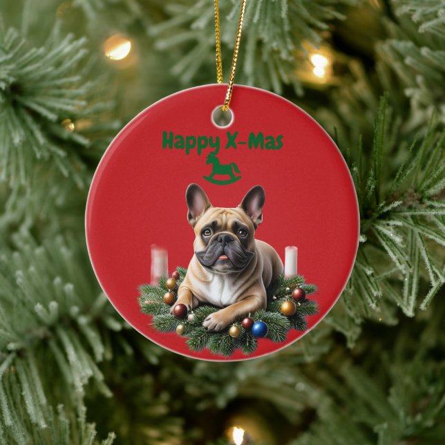 French Bulldog Christmas Ceramic Tree Decoration (Tree)