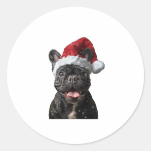 French Bulldog Christmas Classic Round Sticker