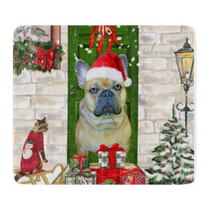 French Bulldog Christmas Cutting Board
