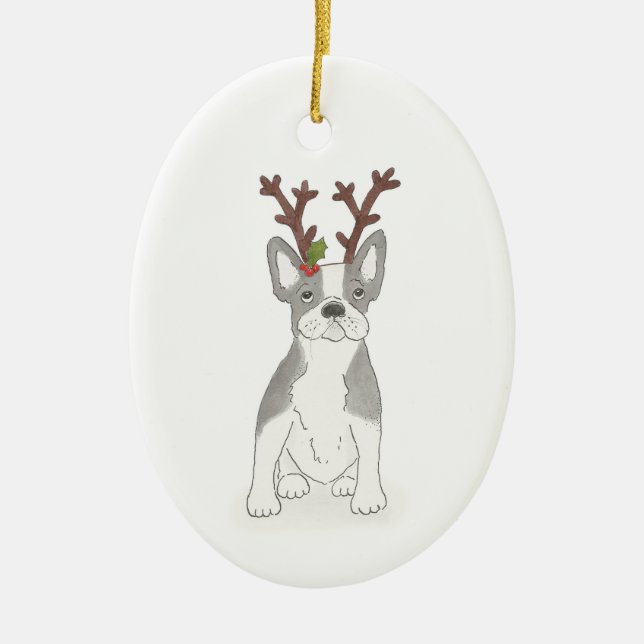 French bulldog Christmas decoration (Front)