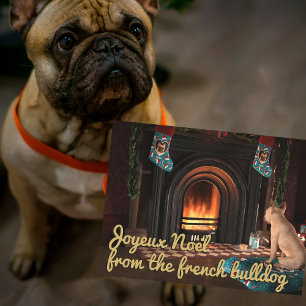 French Bulldog Christmas Dog Postcard