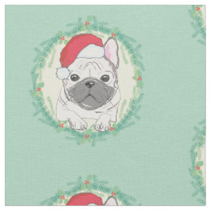 French Bulldog Christmas Fabric