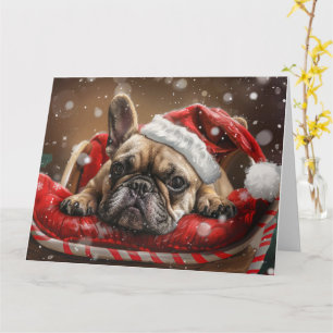 French Bulldog Christmas Festive  Card