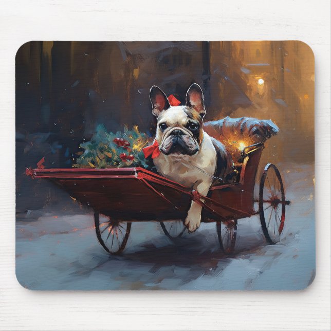 French Bulldog Christmas Festive Season Mouse Pad (Front)