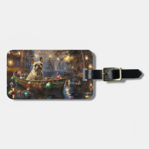 French Bulldog Christmas Festive Voyage Luggage Tag
